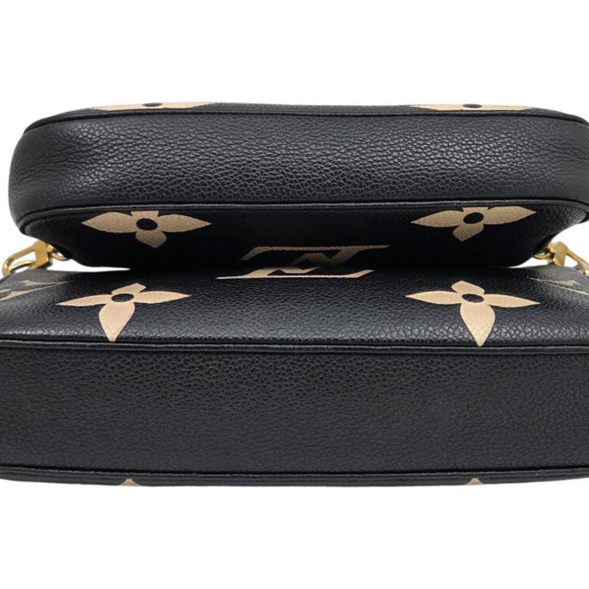 Louis Vuitton Beige Black Monogram Empreinte Pochette Shoulder Bag