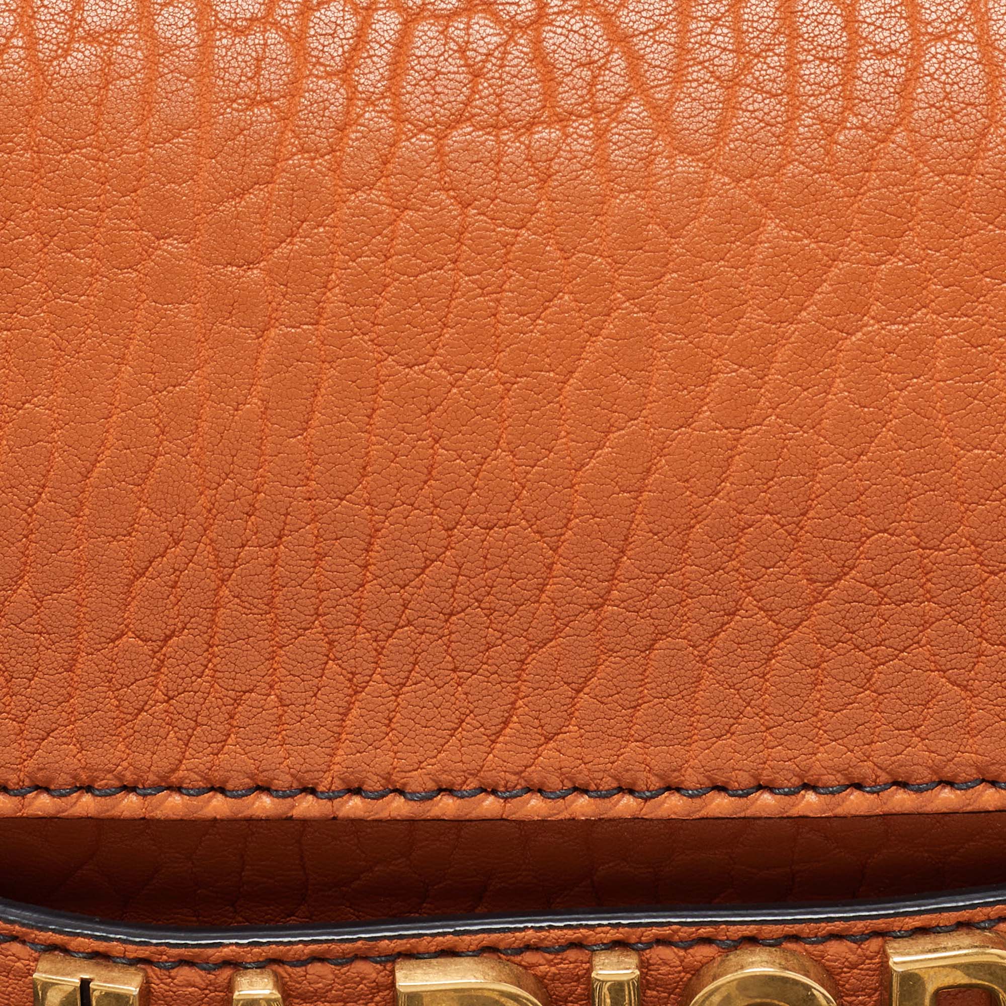 Dior Orange Leather J'adior Chain Flap Bag