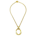 Chanel 1996 Oval Hoop Turnlock Necklace Gold