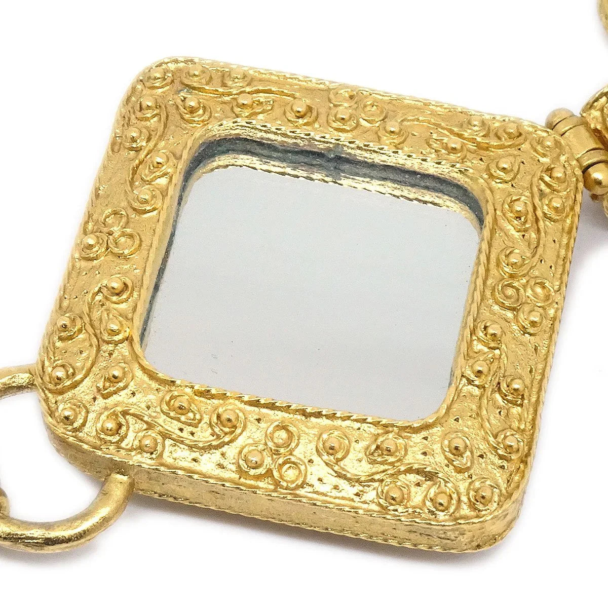 Chanel Bell Mirror Gold Chain Pendant Necklace 94A
