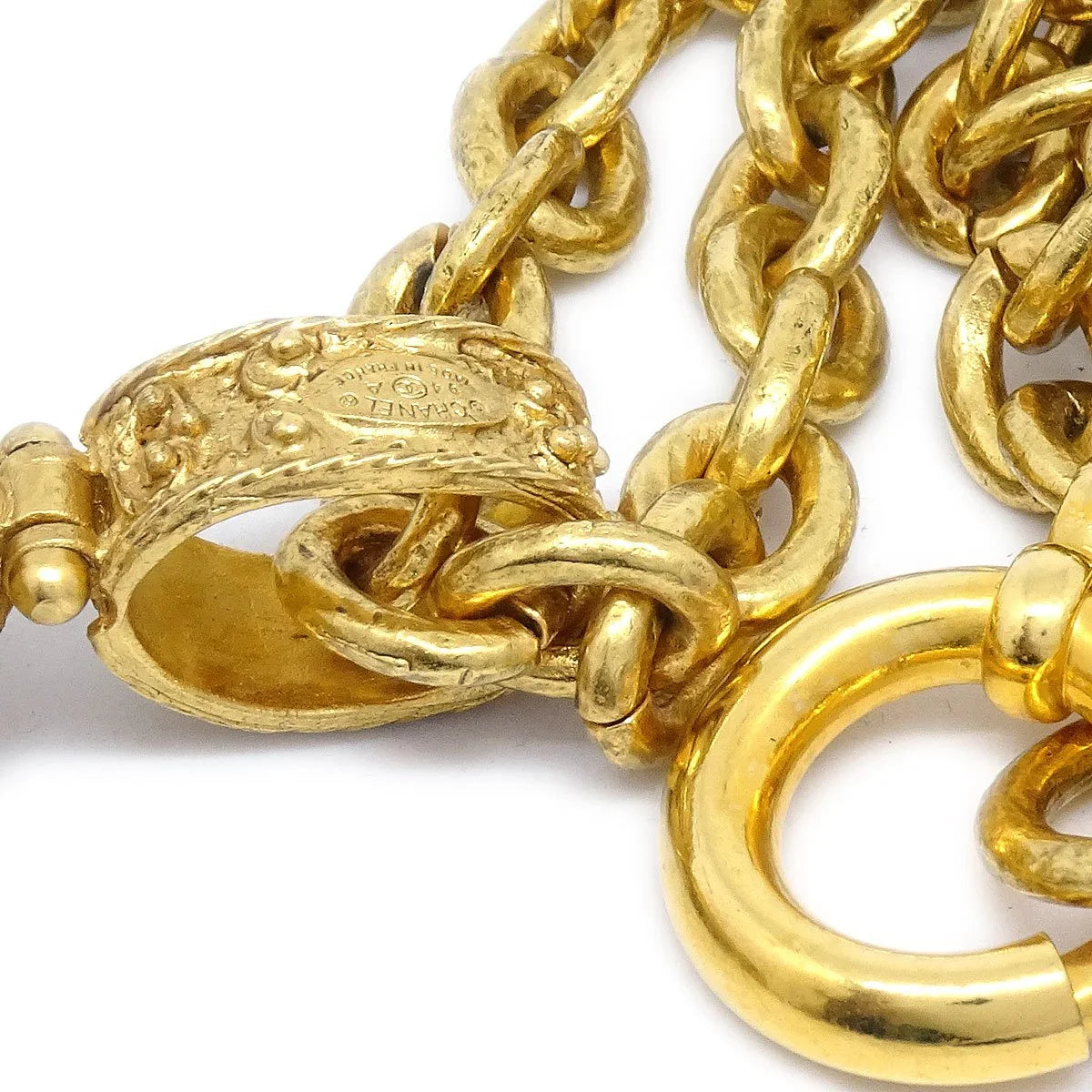 Chanel Bell Mirror Gold Chain Pendant Necklace 94A