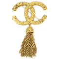 Chanel 1993 Florentine Filigree Tassel Brooch Large