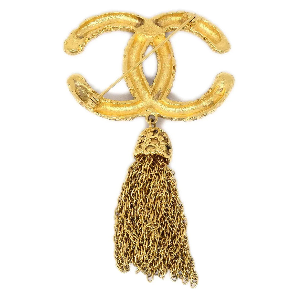 Chanel 1993 Florentine Filigree Tassel Brooch Large