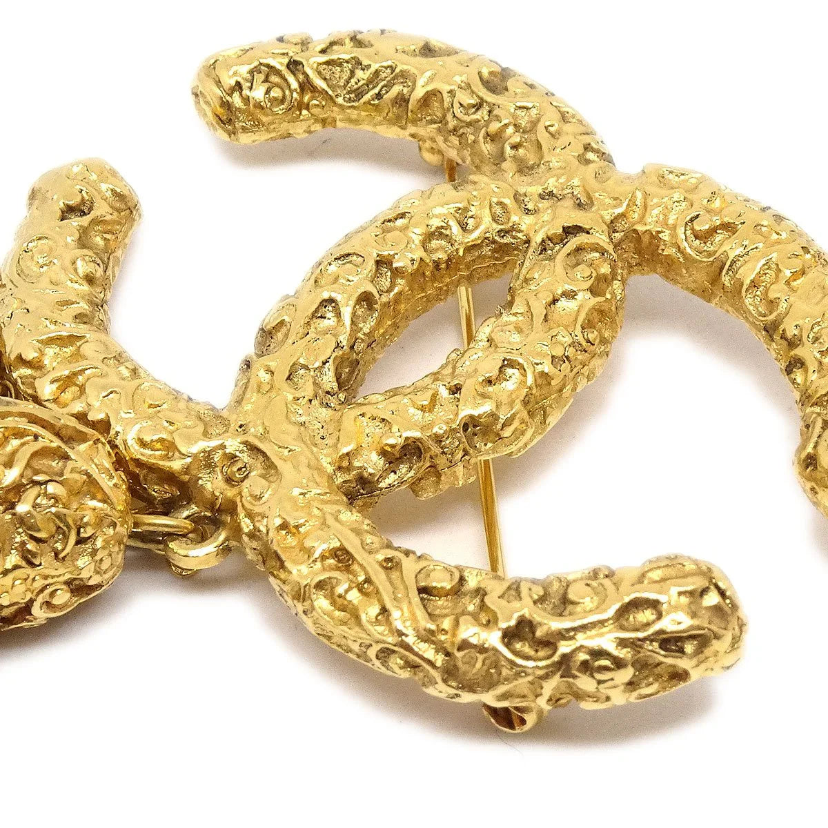 Chanel 1993 Florentine Filigree Tassel Brooch Large
