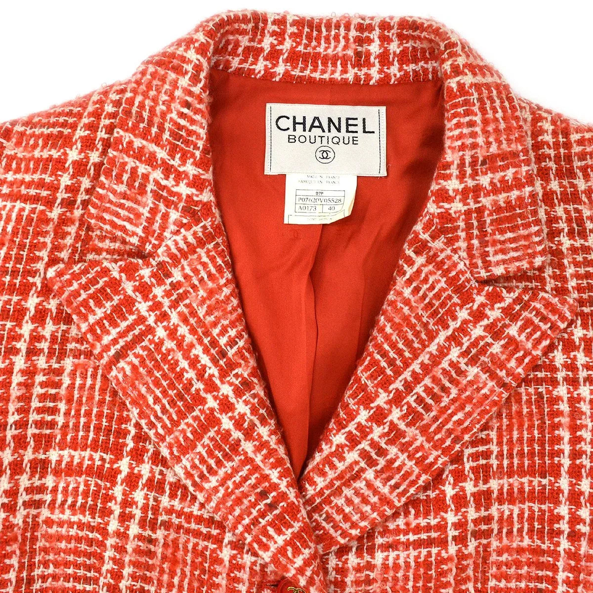 CHANEL 1997 checked tweed blazer #40
