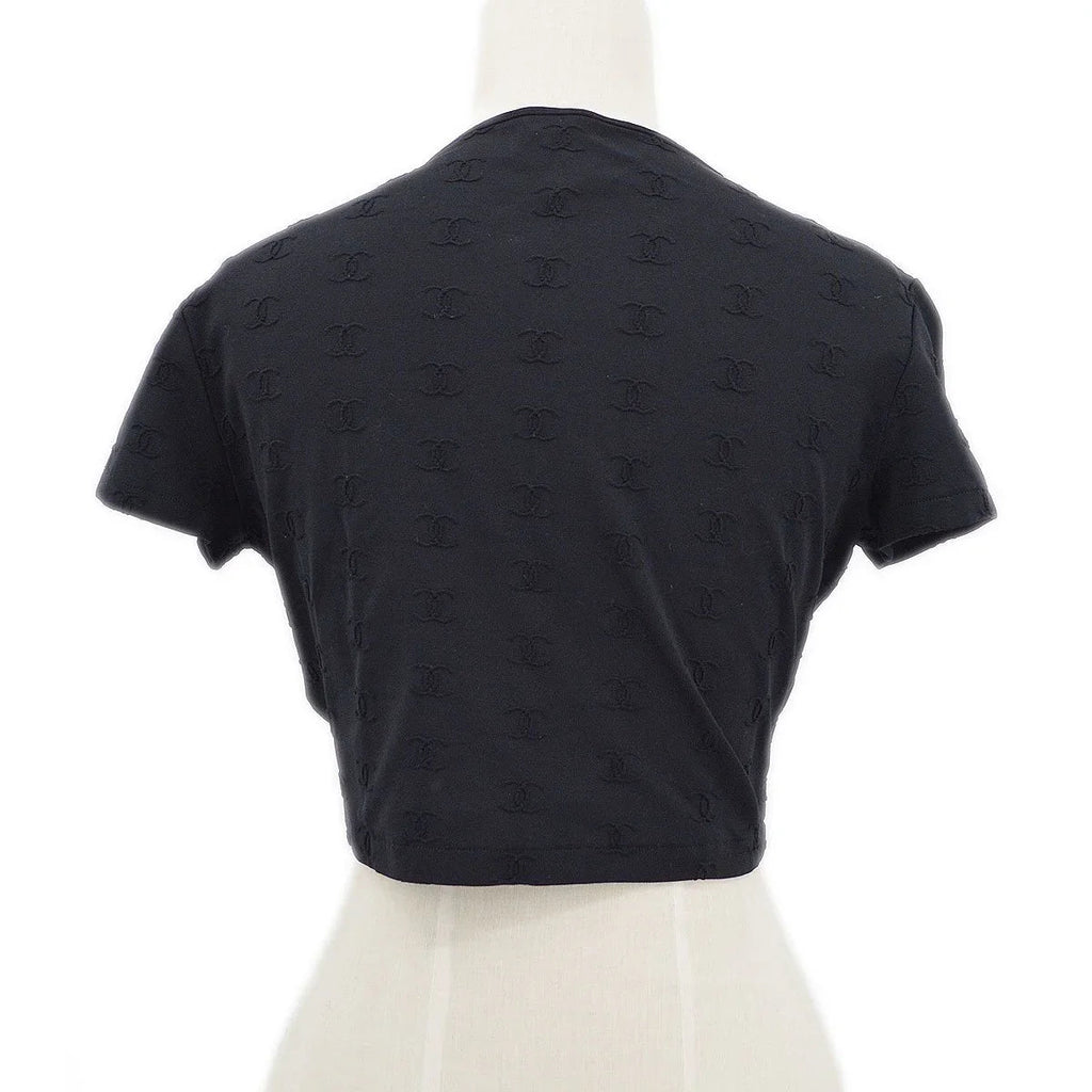 Chanel 1997 Spring CC logo-embroidered cropped T-shirt