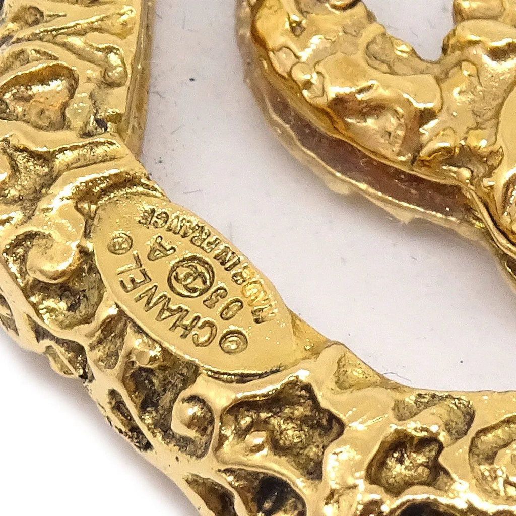 CHANEL 1993 Brooch Gold Clear