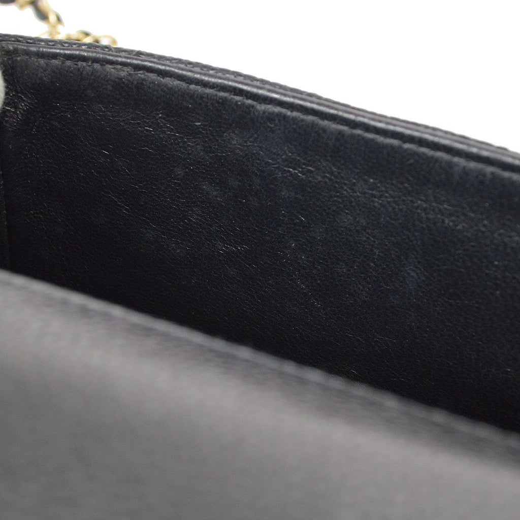 CHANEL 2003-2004 Classic Square Flap 17 Black Caviar