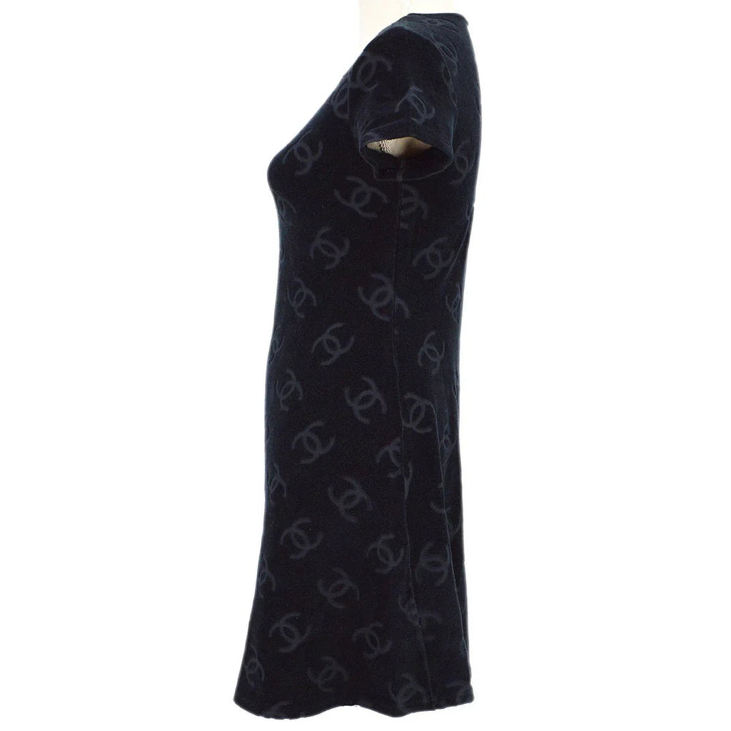 CHANEL 1996 Spring CC Pattern Velvet Dress