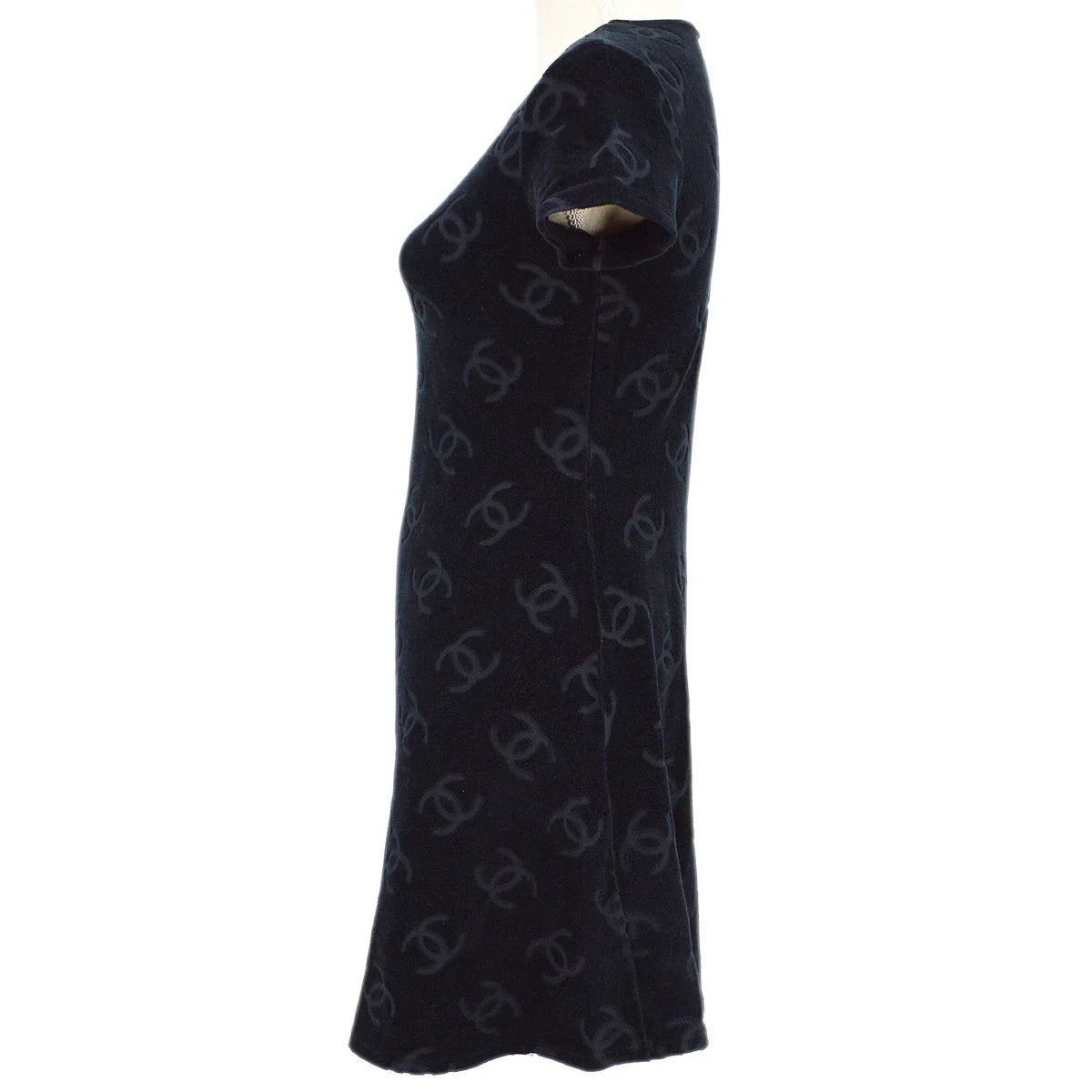 CHANEL 1996 Spring CC Pattern Velvet Dress