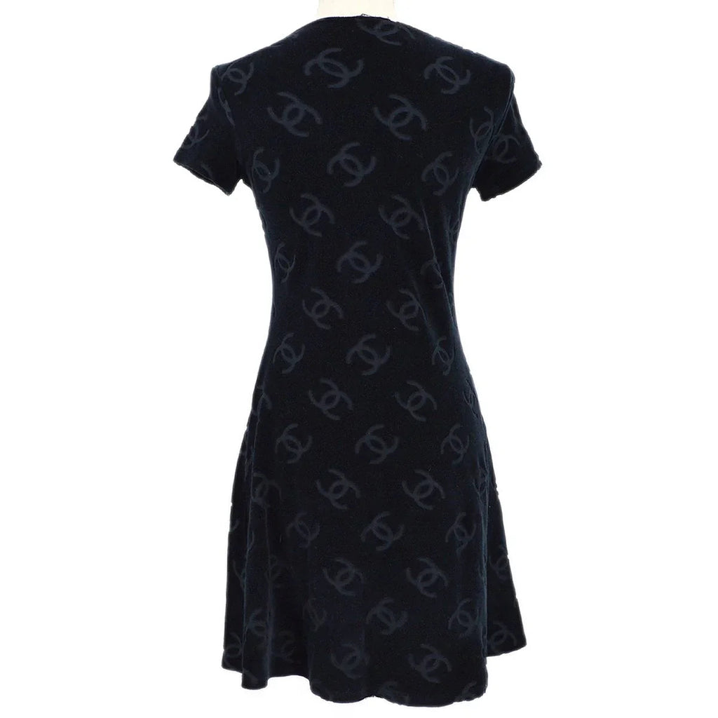 CHANEL 1996 Spring CC Pattern Velvet Dress