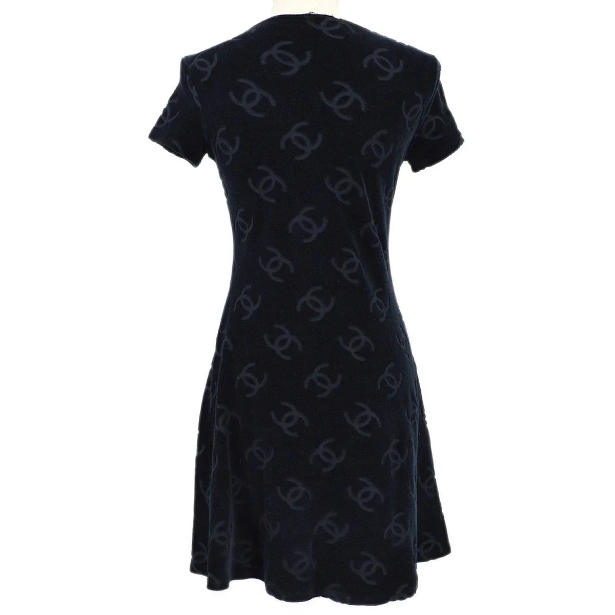 CHANEL 1996 Spring CC Pattern Velvet Dress
