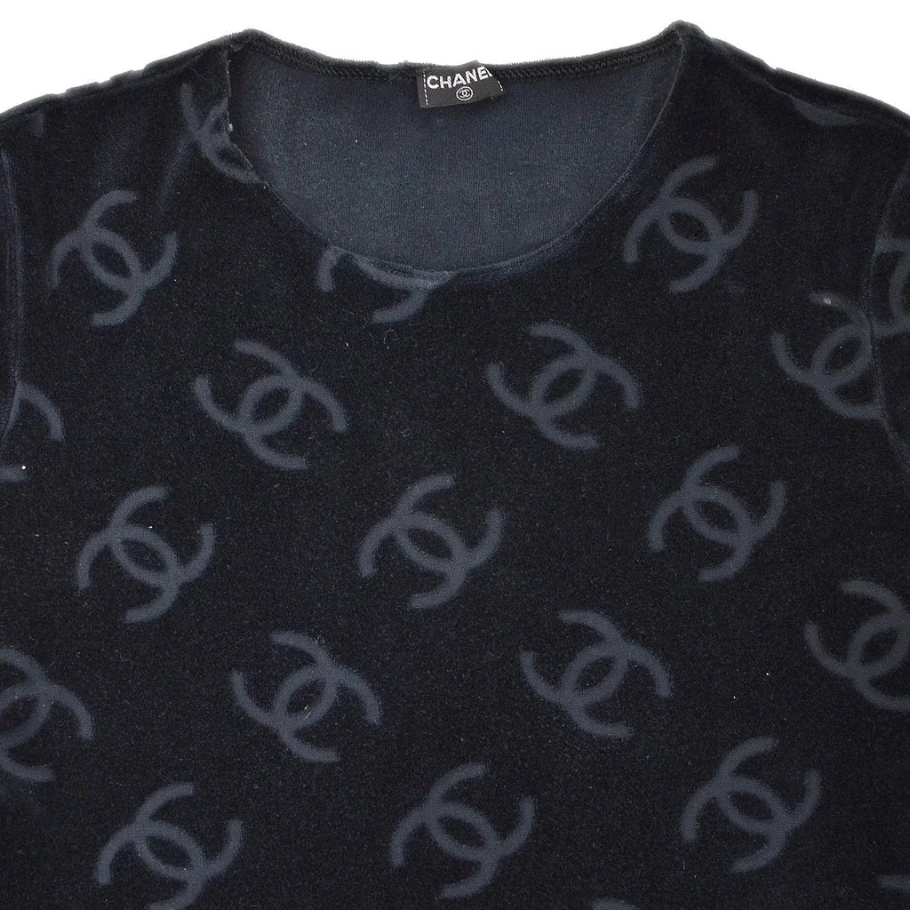CHANEL 1996 Spring CC Pattern Velvet Dress