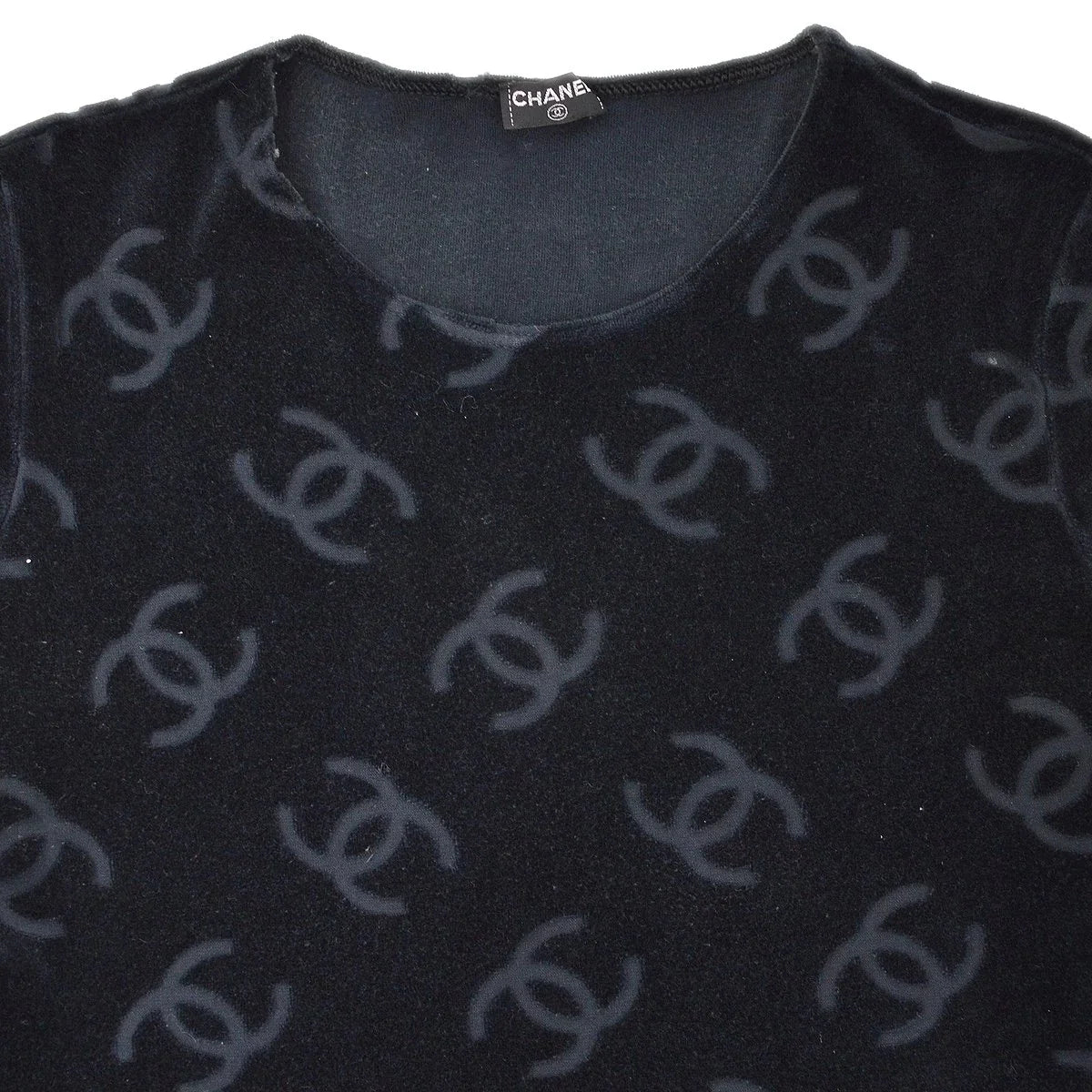 CHANEL 1996 Spring CC Pattern Velvet Dress