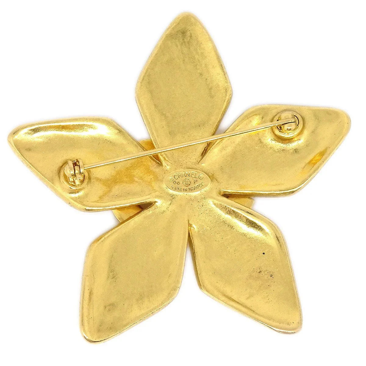 CHANEL 1996 Flower Brooch Gold 96P