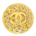 Chanel 1995 Fretwork Paisley Brooch Gold