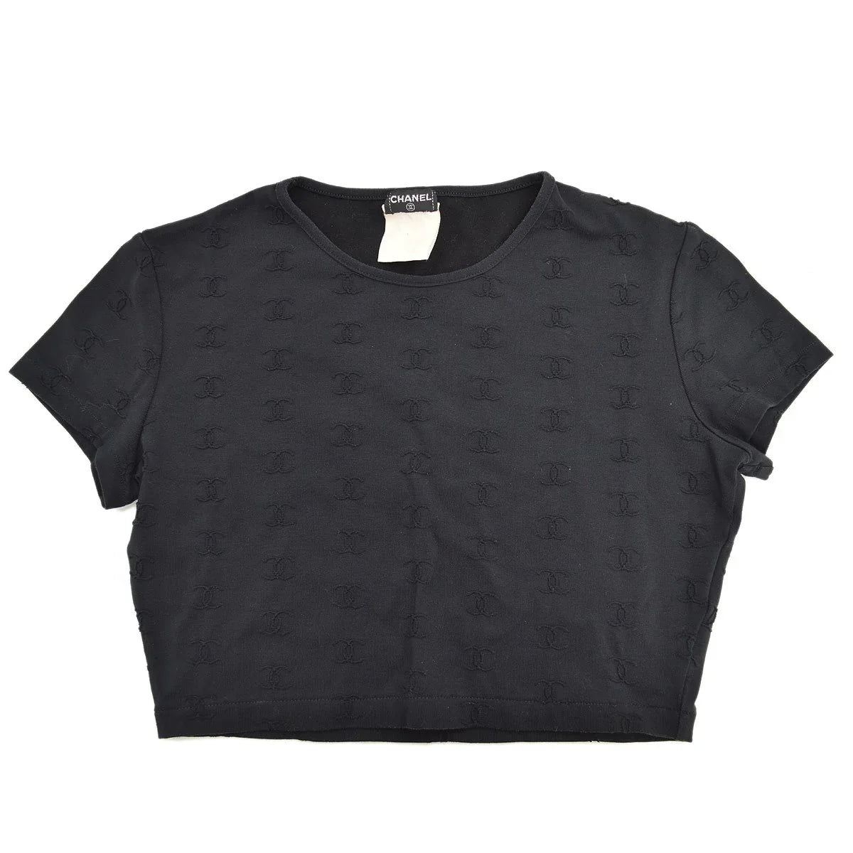 Chanel 1997 Spring CC logo-embroidered cropped T-shirt