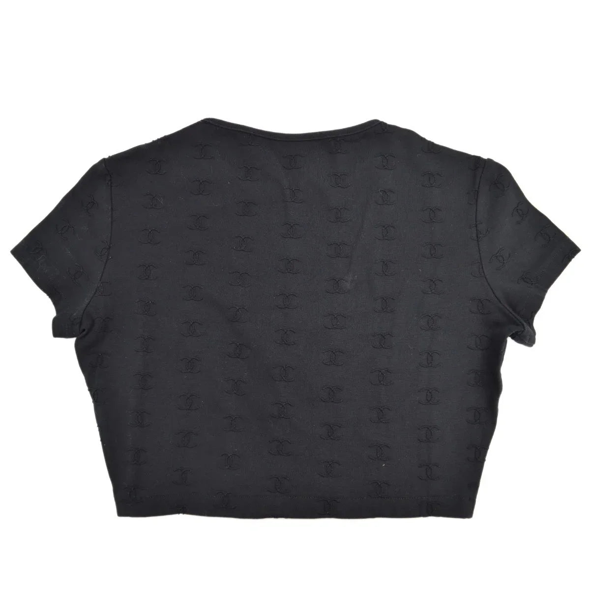 Chanel 1997 Spring CC logo-embroidered cropped T-shirt