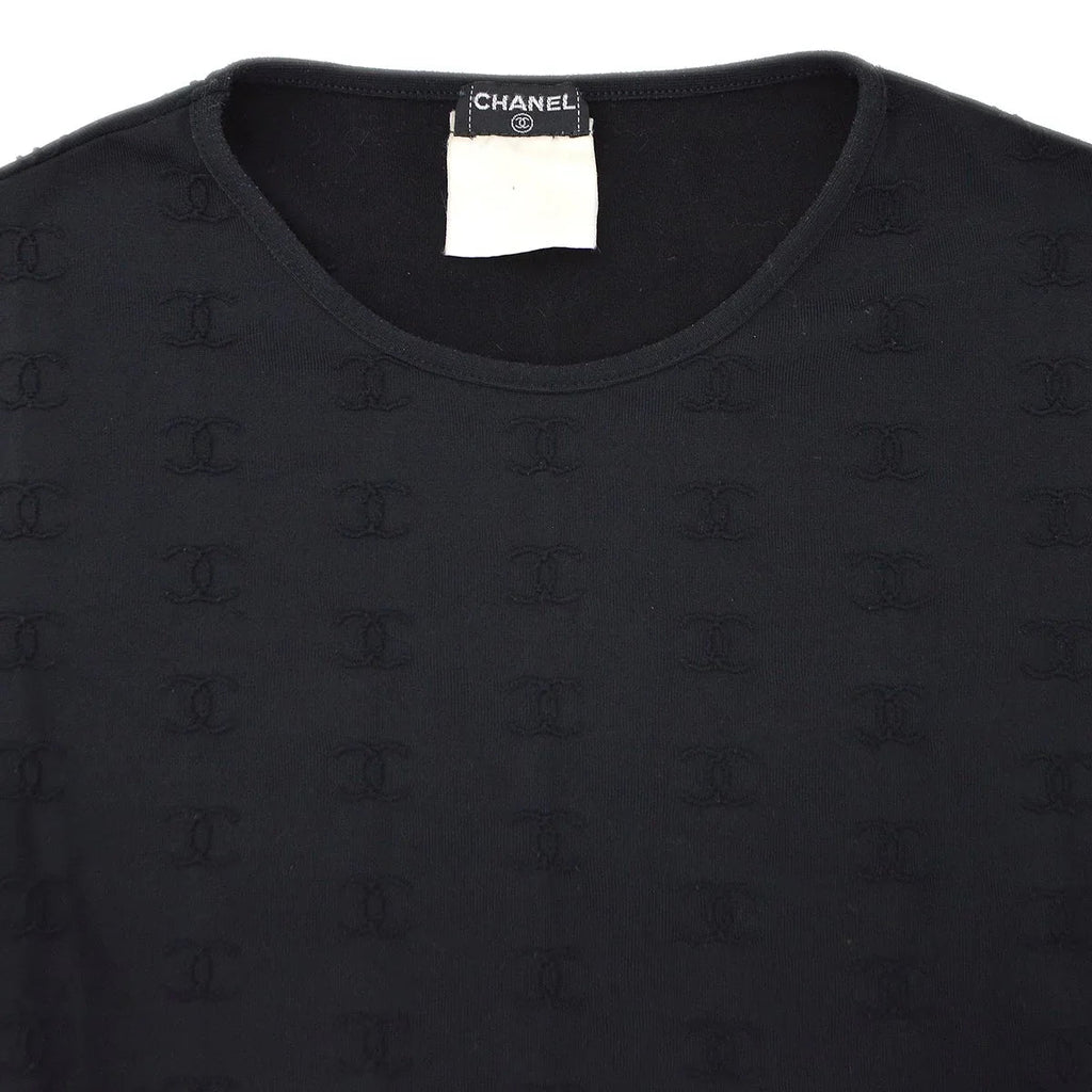 Chanel 1997 Spring CC logo-embroidered cropped T-shirt
