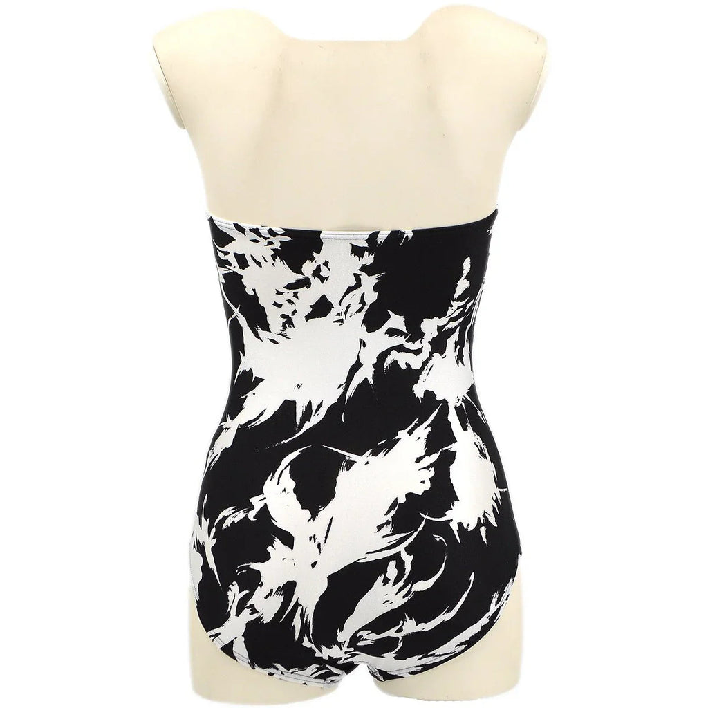 Christian Dior abstract print halterneck swimsuit #M