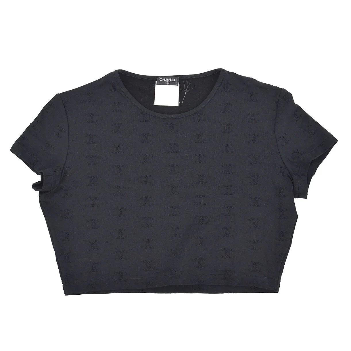 Chanel Spring 1997 CC logo-embroidered cropped T-shirt #42