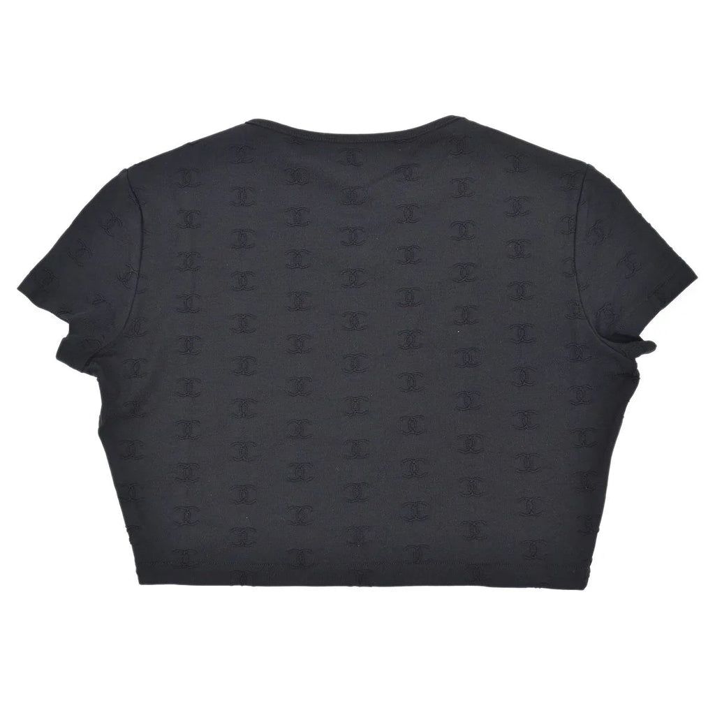 Chanel Spring 1997 CC logo-embroidered cropped T-shirt #42