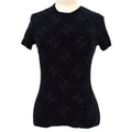 Chanel 1996 Spring Black Velvet Short Sleeve Top #42