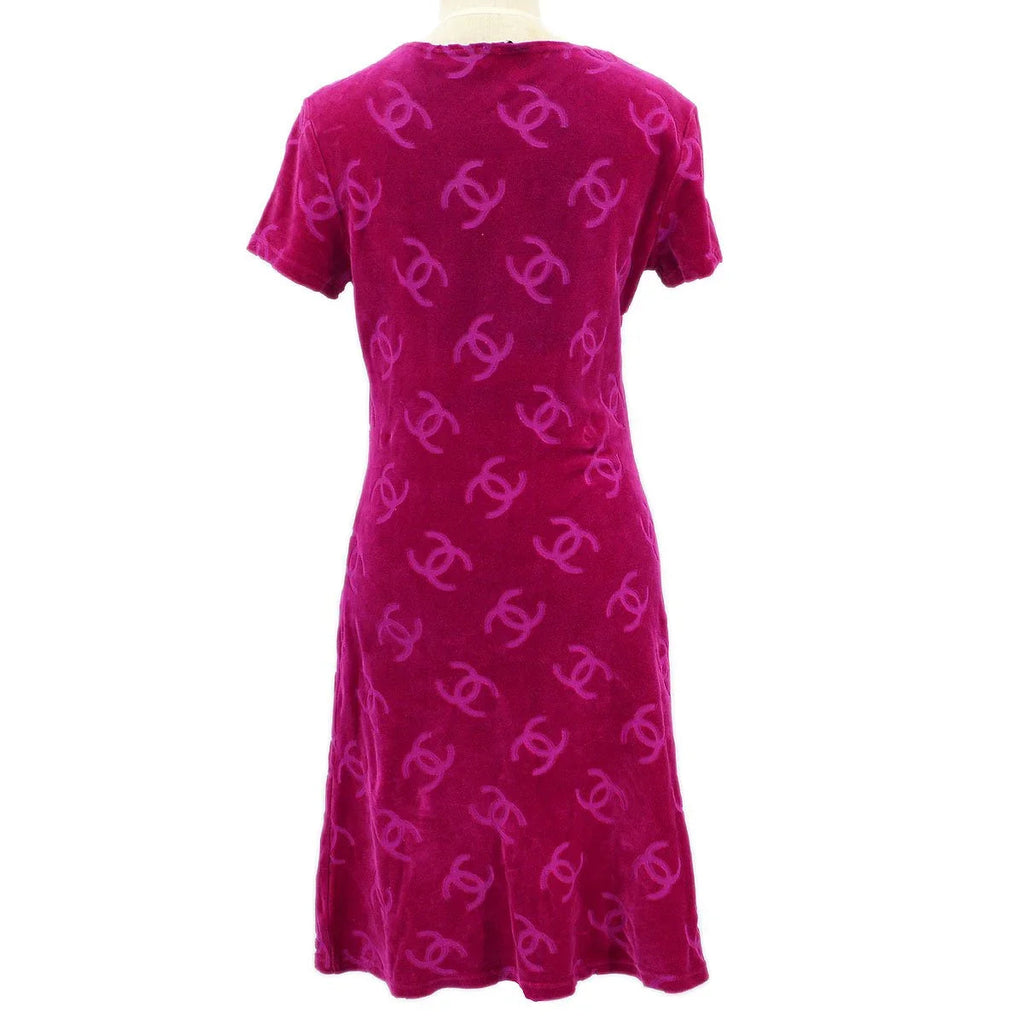 Chanel * Spring 1996 Velvet CC-print T-shirt dress #40