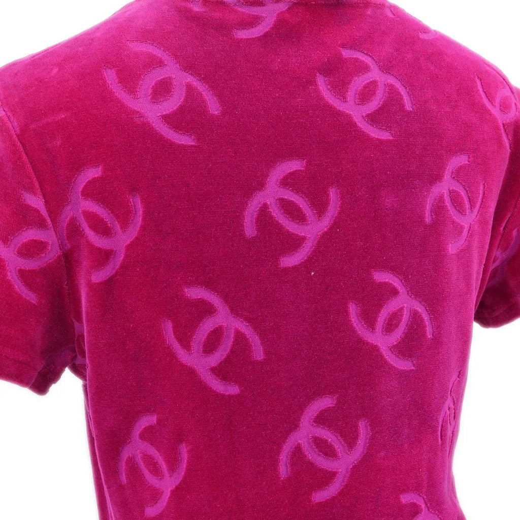 Chanel * Spring 1996 Velvet CC-print T-shirt dress #40