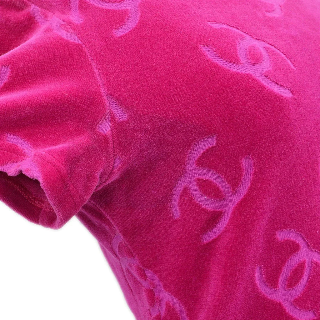 Chanel * Spring 1996 Velvet CC-print T-shirt dress #40