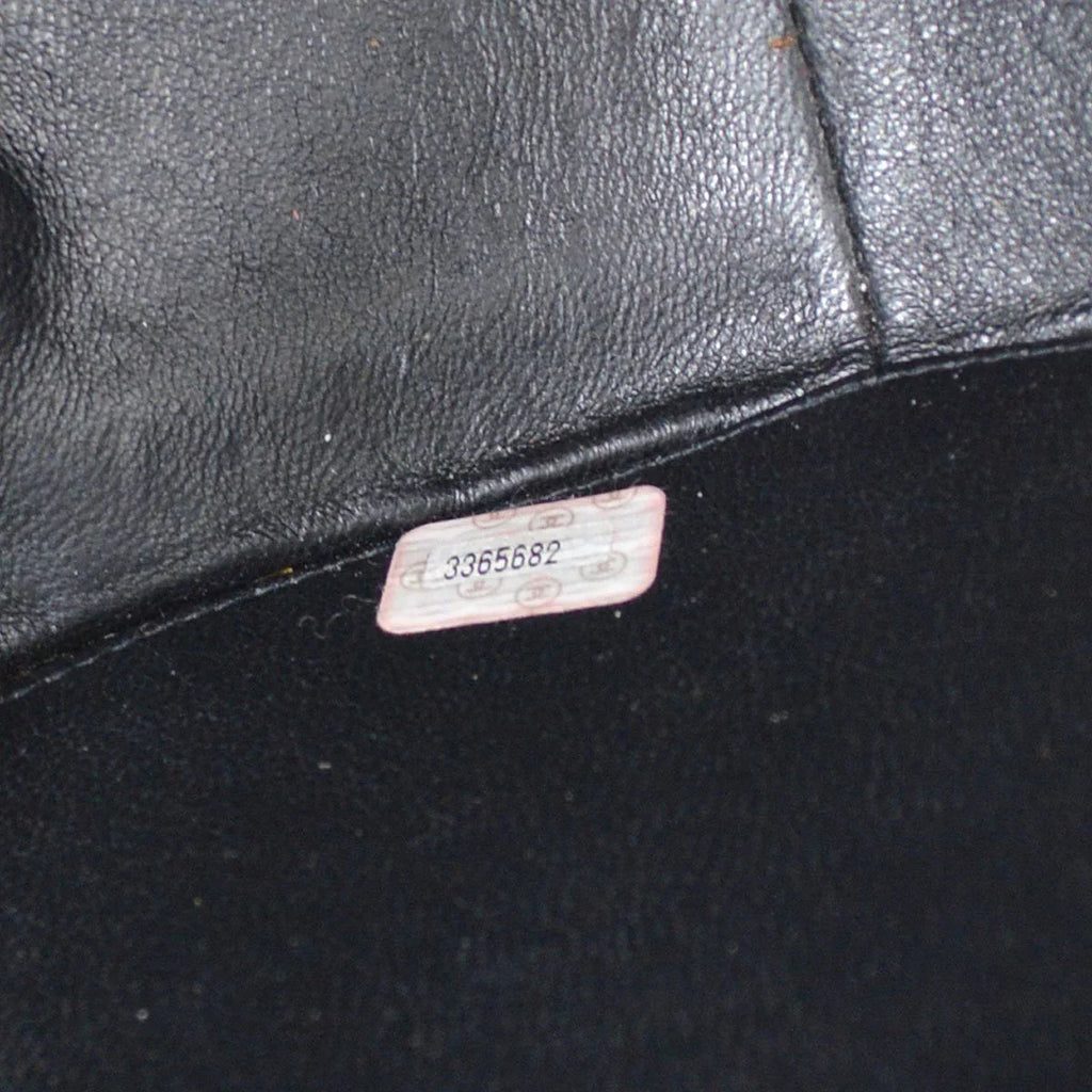 CHANEL * 1994-1996 Round Cosmetic Vanity Chain Hand Bag Black