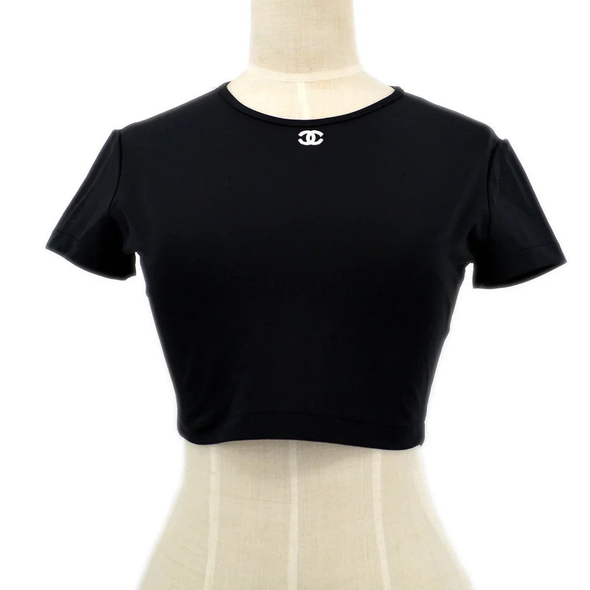 CHANEL 1995 Spring black CC cropped top #40