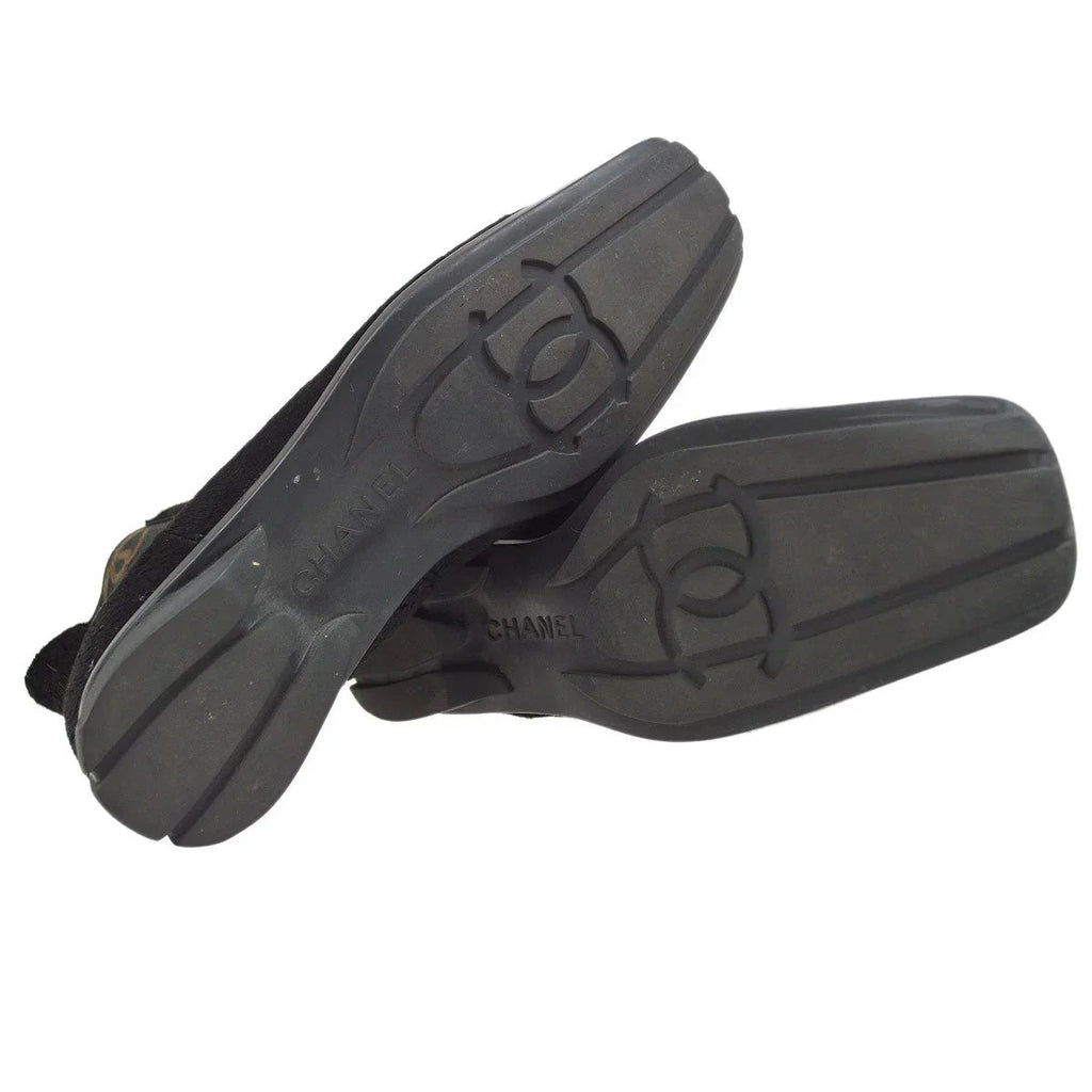 Chanel Black Pony Hair Side Chelsea Boots Shoes