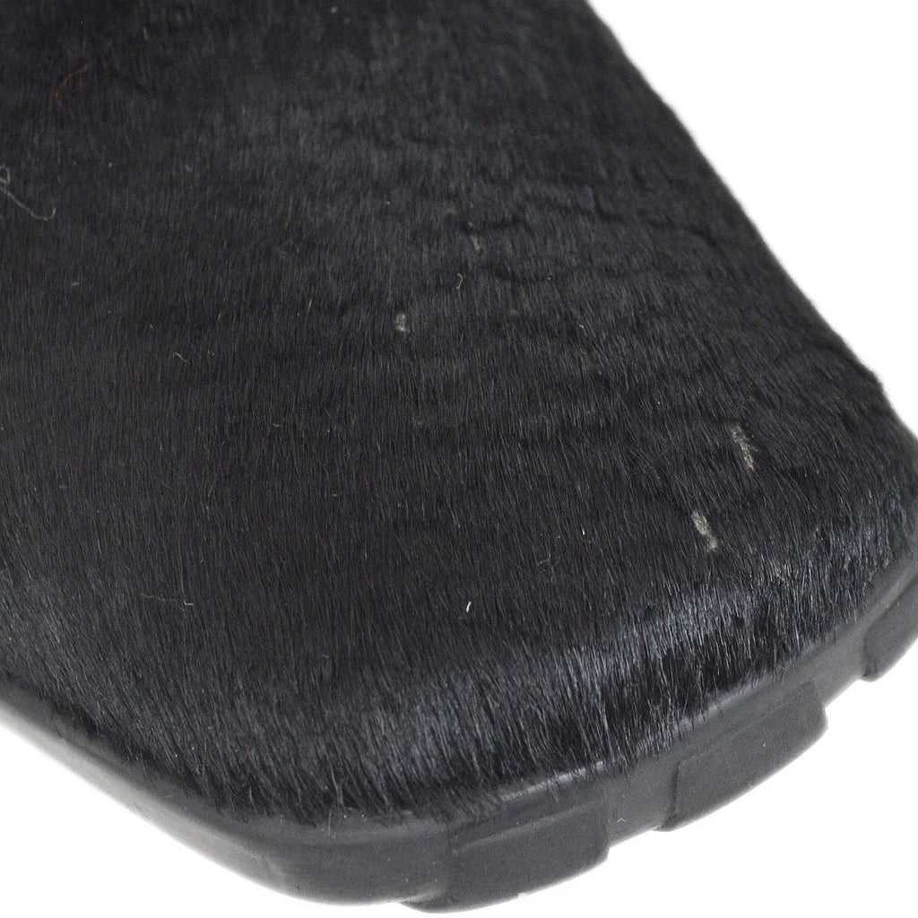 Chanel Black Pony Hair Side Chelsea Boots Shoes
