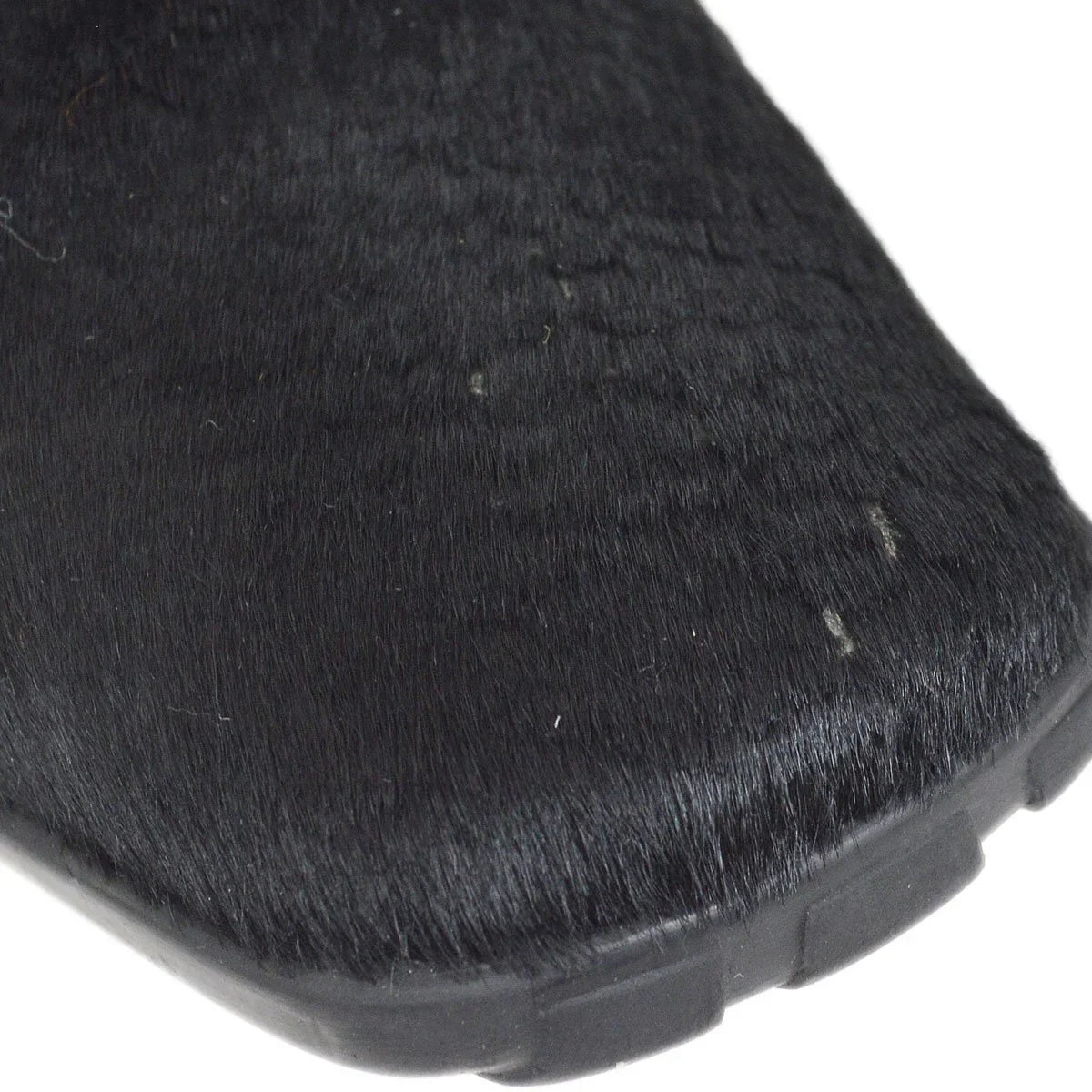 Chanel Black Pony Hair Side Chelsea Boots Shoes