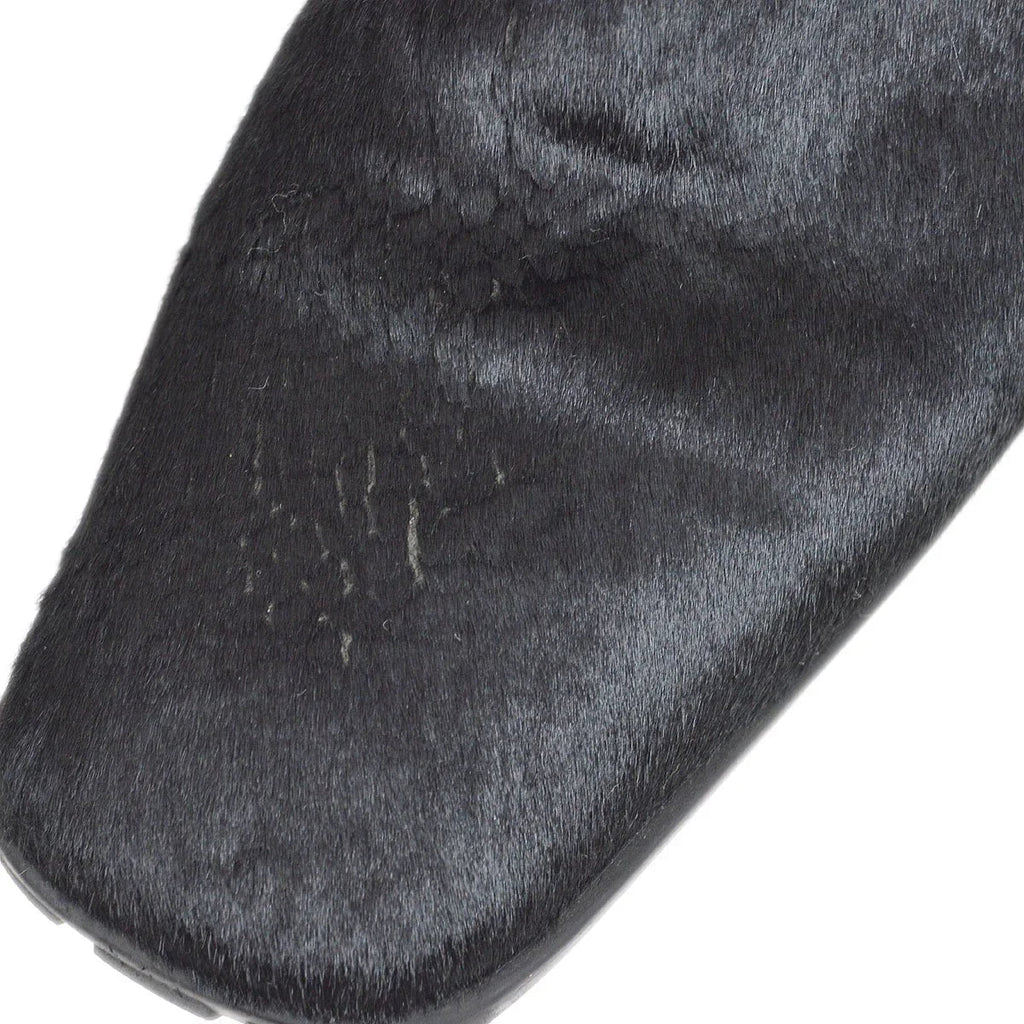 Chanel Black Pony Hair Side Chelsea Boots Shoes
