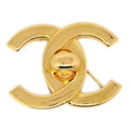 CHANEL Turnlock Brooch Gold Large