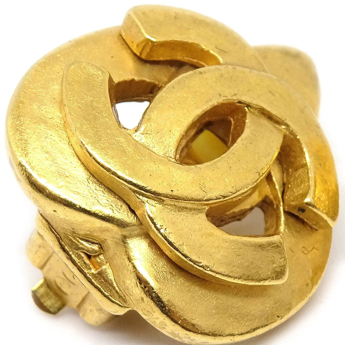 CHANEL 1997 Heart Earrings Gold Small