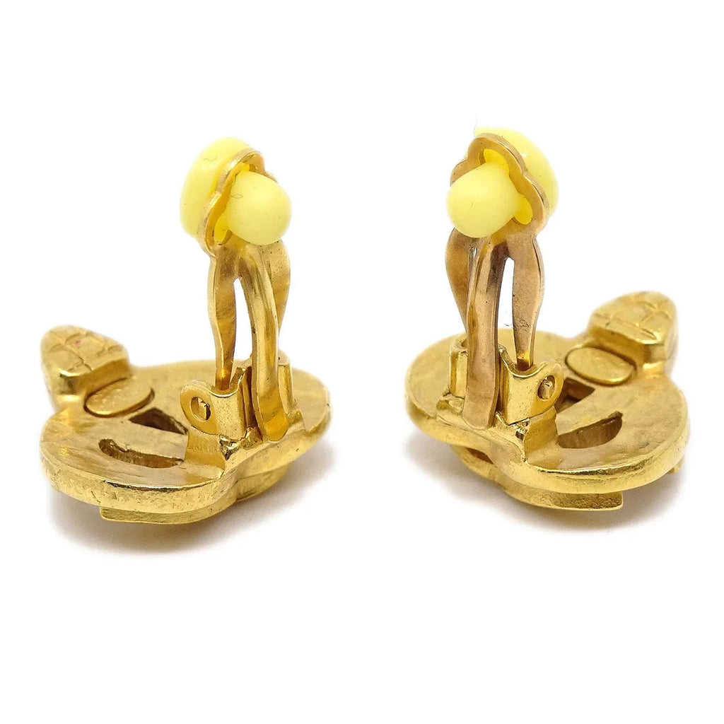CHANEL 1997 Heart Earrings Gold Small