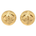 Chanel 1994 Gold Quilted 'CC' Round Earrings Small