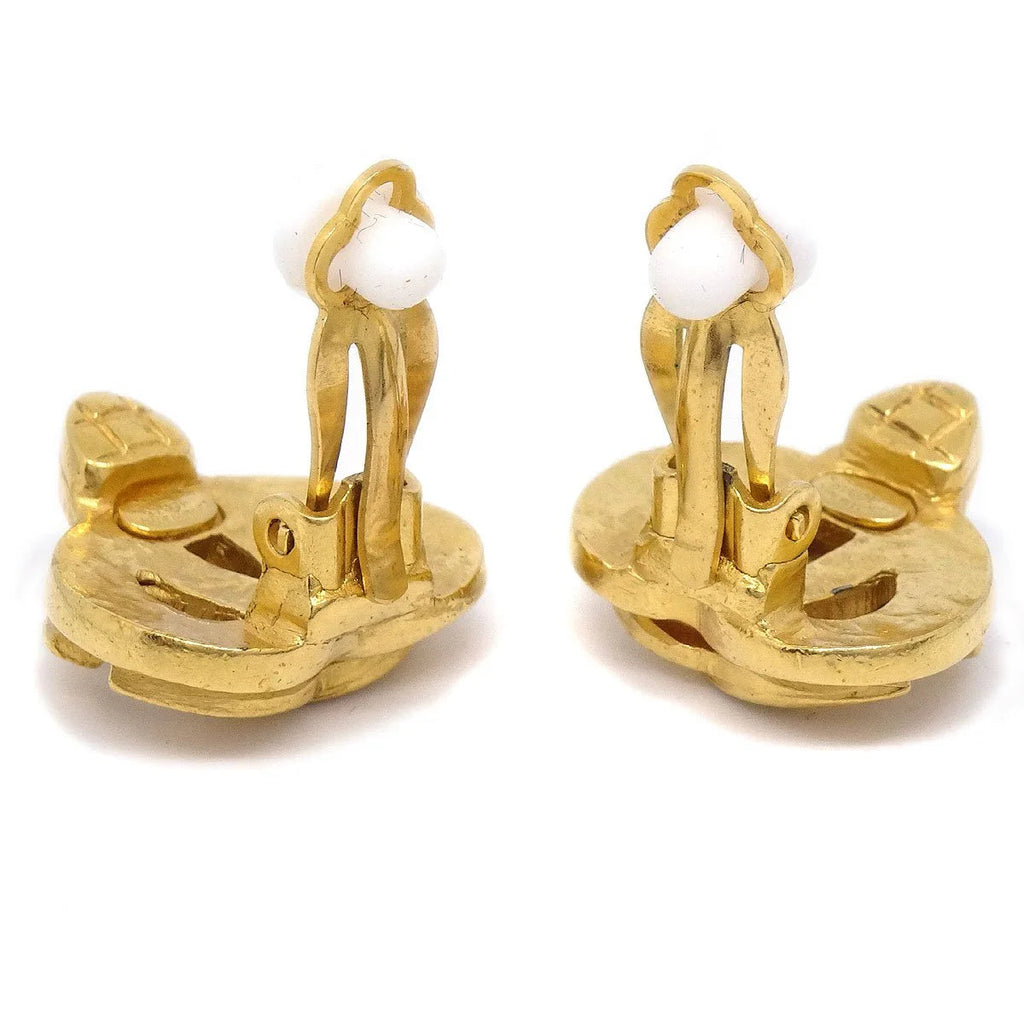 CHANEL 1997 Heart CC Earrings Gold Small