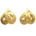CHANEL 1997 Heart CC Earrings Gold Medium