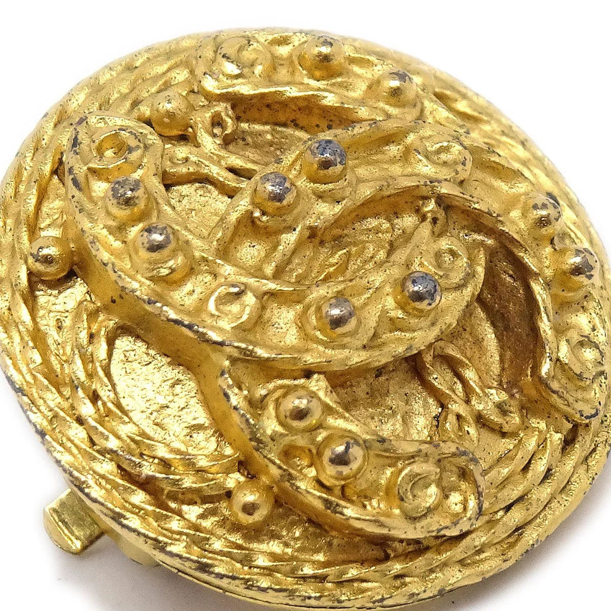 Chanel 1994 Gold 'CC' Filigree Earrings Small