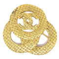 CHANEL 1994 Woven Brooch Pin Gold 1255