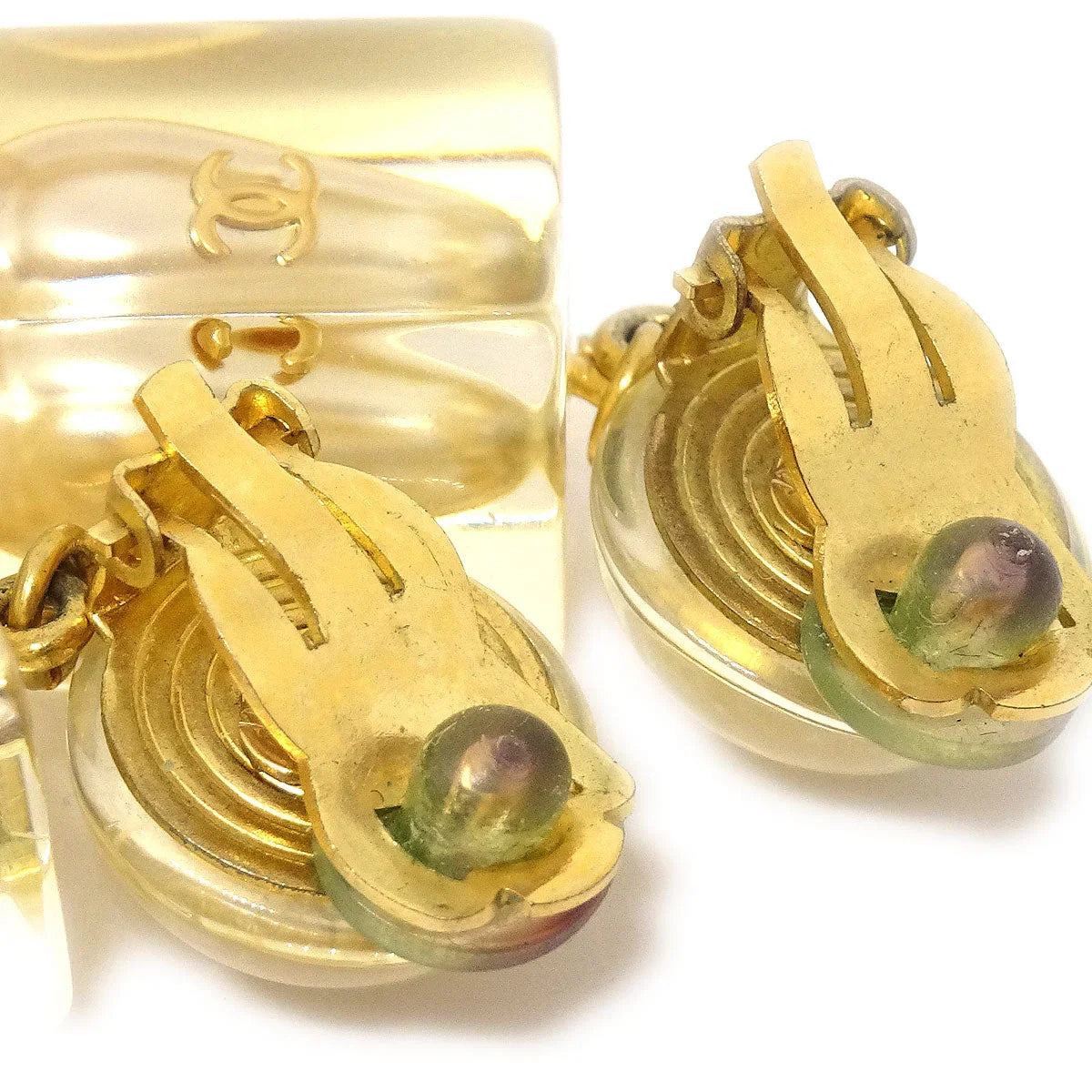 CHANEL 1997 Teardrop CC Pearl Earrings