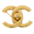 CHANEL Turnlock Brooch Gold 96P