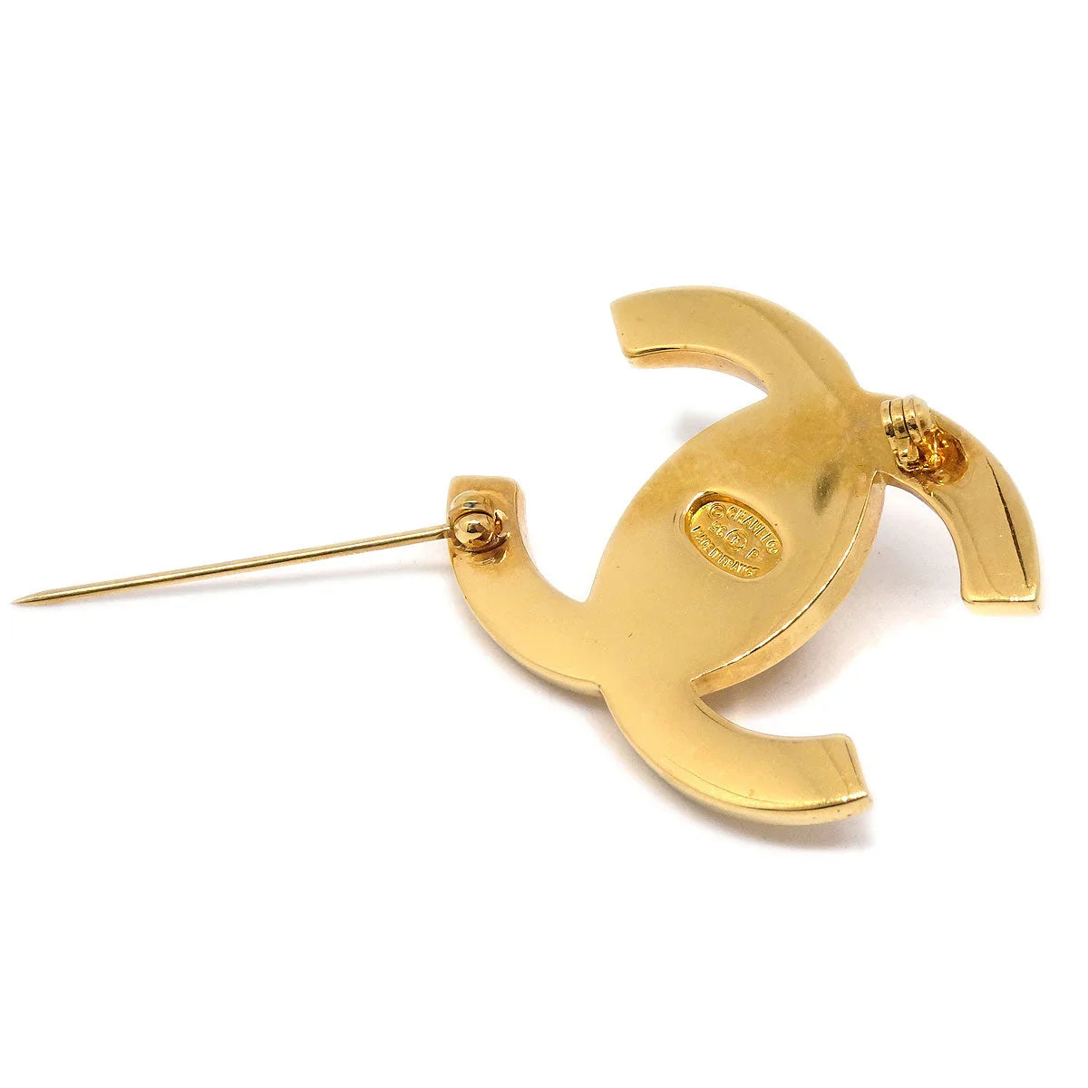CHANEL Turnlock Brooch Gold 96P