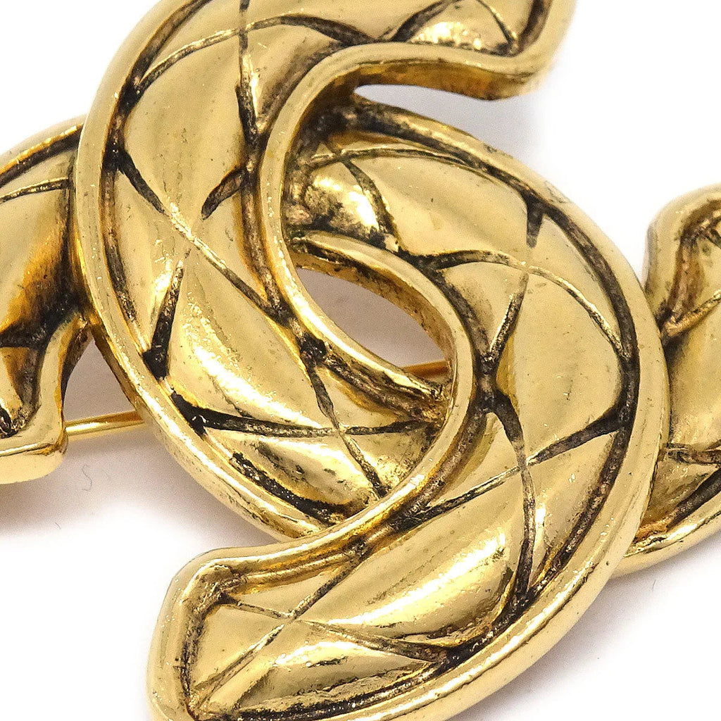 Chanel 1986-1994 Quilted CC Brooch Small 1153