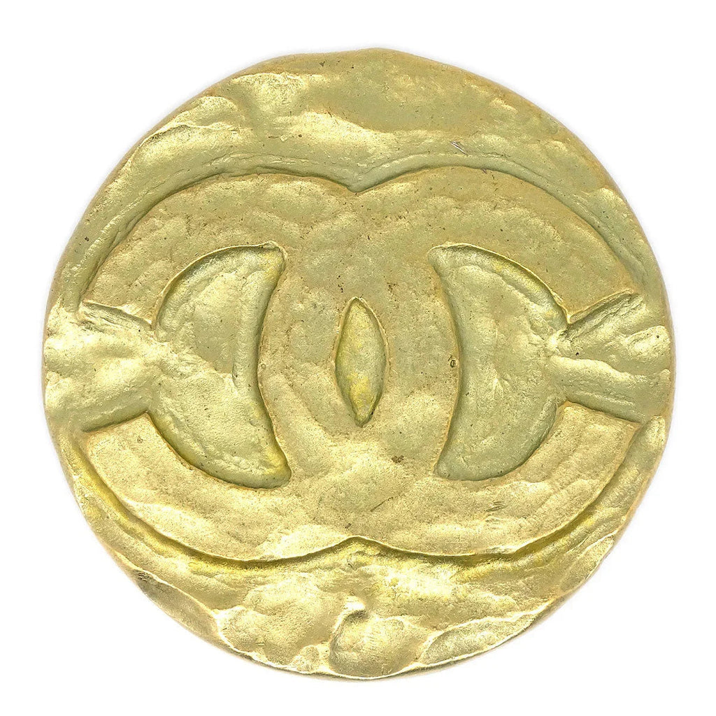 CHANEL Medallion Brooch Gold 95P