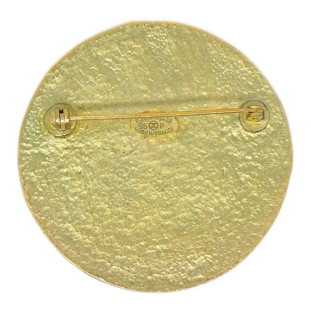 CHANEL Medallion Brooch Gold 95P